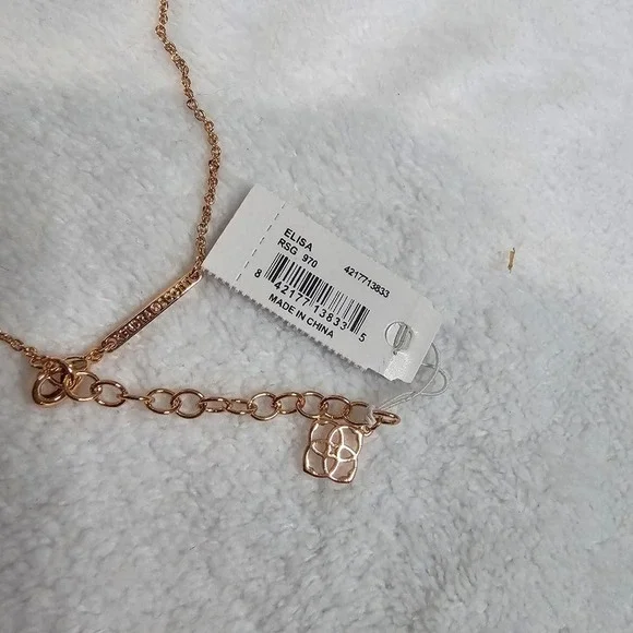 Kendra Scott Elisa Necklace Irisdescent Druzy in Rose Gold Metal - Picture 4 of 6